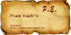 Plank Eugén névjegykártya